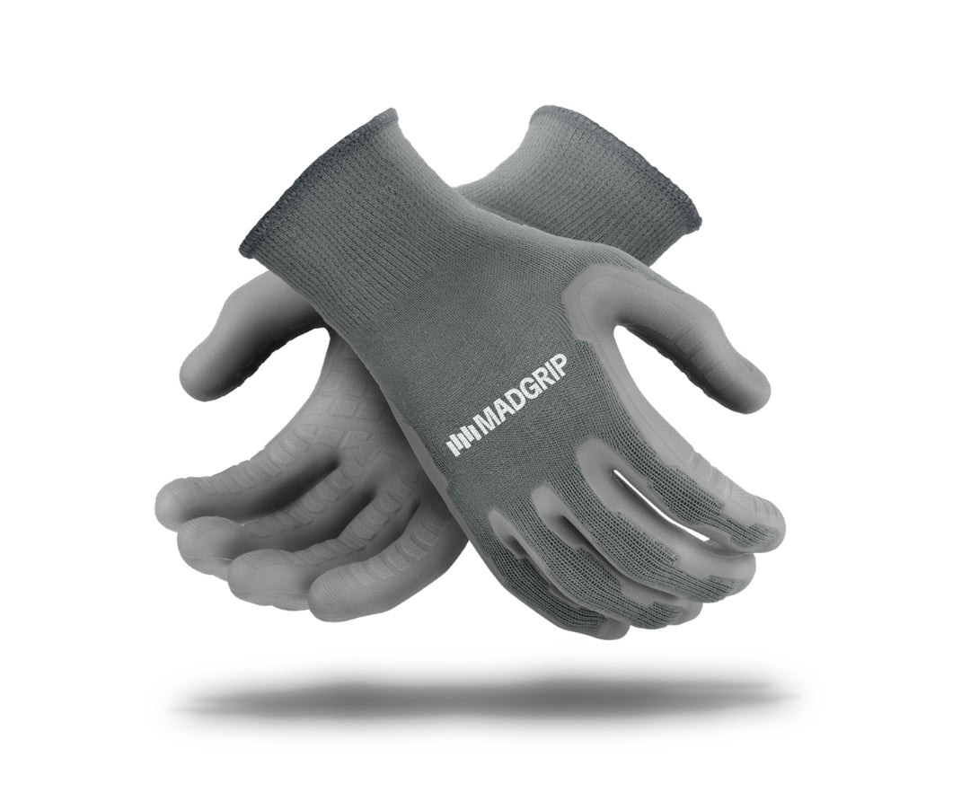 Mad Grip XX-large Gray Rubber Gardening Gloves, (1-Pair) in the